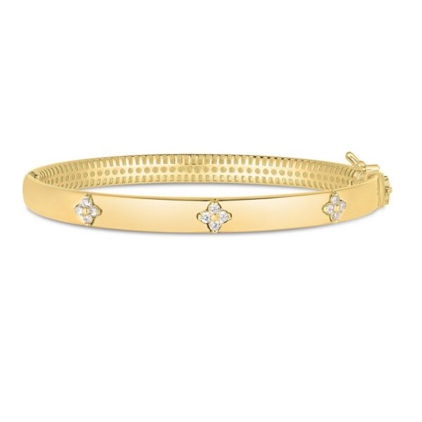 14k Yellow Gold Trilogy Diamond Bangle (5.40 mm) - J - alternate view 3