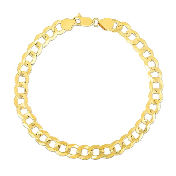 10k Yellow Gold Curb Bracelet (7.00 mm) - alternate view 2