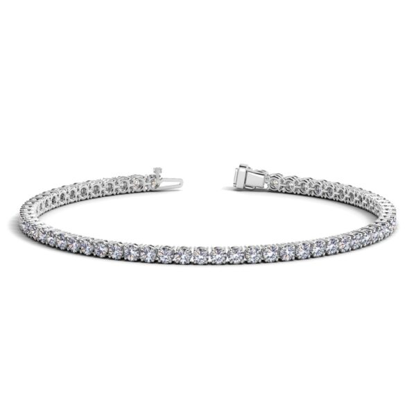 Lab Grown Round Diamond Tennis Bracelet in 14k White Gold (4 cctw F/G VS2/SI1) - F-G