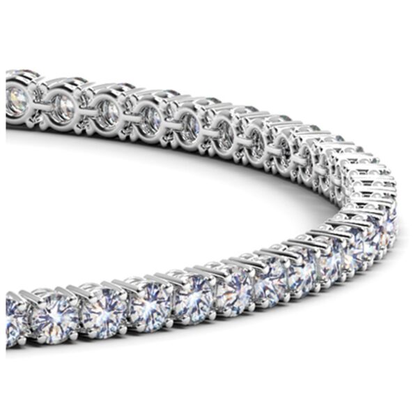 Lab Grown Round Diamond Tennis Bracelet in 14k White Gold (4 cctw F/G VS2/SI1) - F-G - alternate view 2