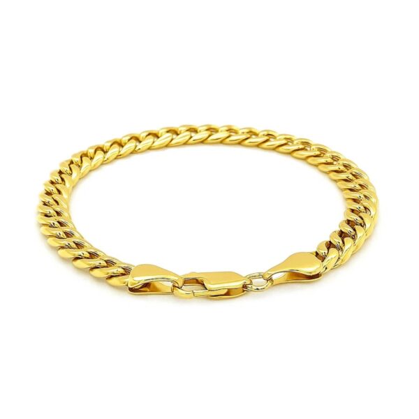 14k Yellow Gold Semi Solid Miami Cuban Bracelet (6.60 mm) - alternate view 3