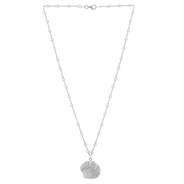 Sterling Silver Rhodium Plated Sea Shell Necklace - alternate view 2