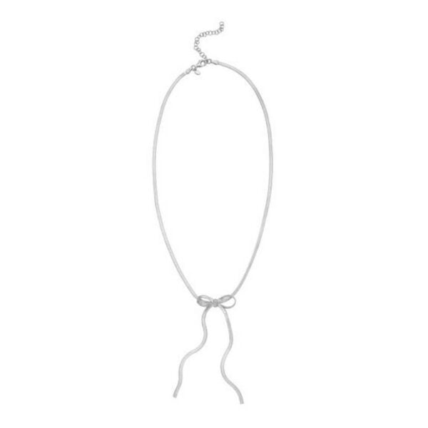 Sterling Silver Rhodium Plated Snake Bow Necklace - alternate view 2