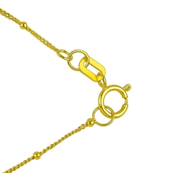 14K Yellow Gold Onyx Inlay Circle Necklace - alternate view 3