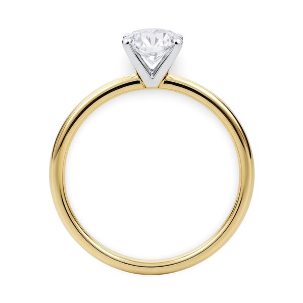 3/4 Carat Round Lab Grown IGI G/VS1 Diamond Solitaire Ring in 10K Yellow Gold - alternate view 3