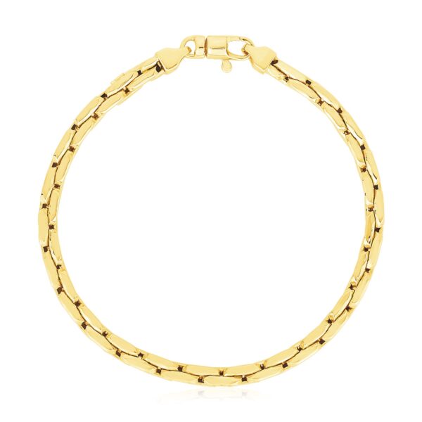 14k Yellow Gold High Polish Compressed Cable Link Bracelet (4.50 mm) - alternate view 2