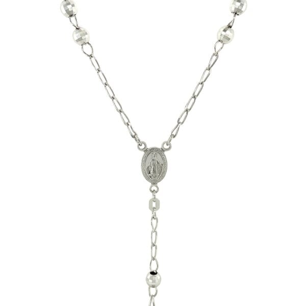 Rosary Chain and Large Bead Necklace in Sterling Silver - alternate view 2