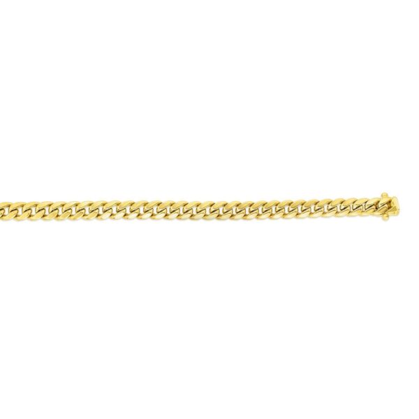 14k Yellow Gold Semi Solid Miami Cuban Bracelet (5.00 mm) - alternate view 2