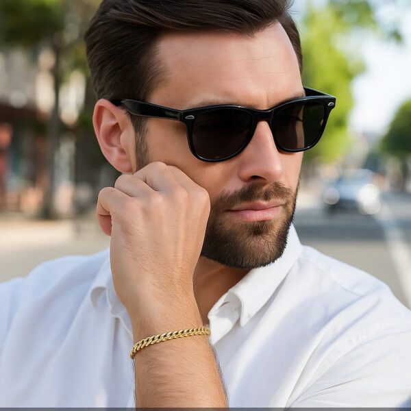 14k Yellow Gold Semi Solid Miami Cuban Bracelet (5.00 mm) - alternate view 3