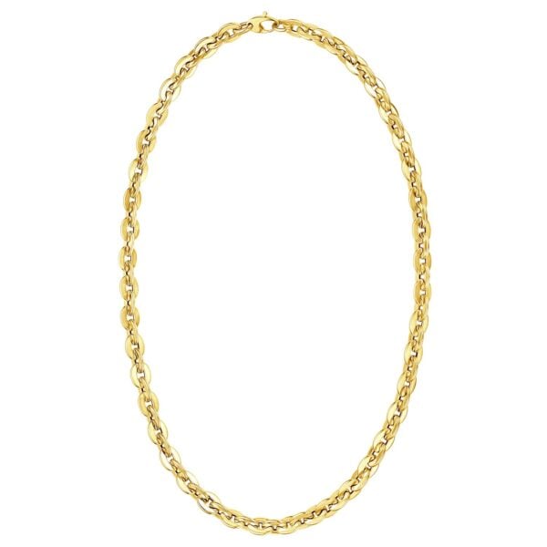 14K Yellow Gold Mirror Rolo Link Chain Necklace (7.30 mm) - alternate view 2
