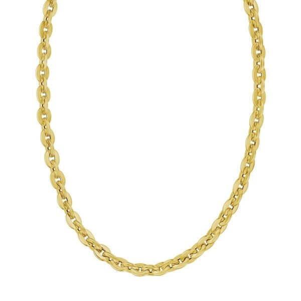 14K Yellow Gold Mirror Rolo Link Chain Necklace (7.30 mm) - alternate view 3