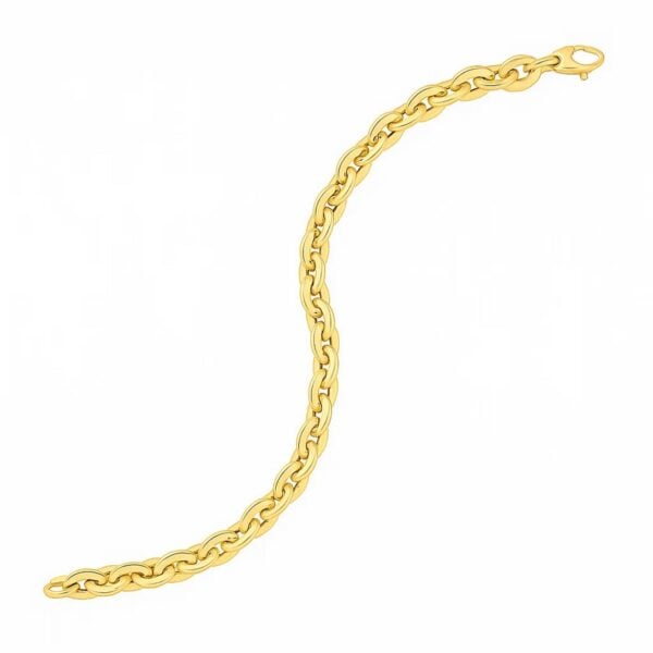 14K Yellow Gold Mirror Rolo Link Chain Necklace (7.30 mm) - alternate view 4