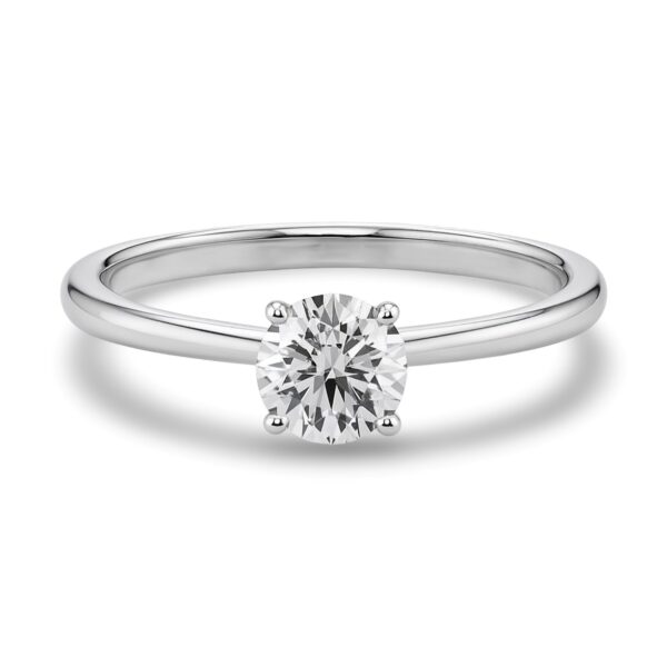 3/4 Carat Round Lab Grown IGI G/VS1 Diamond Solitaire Ring in 14K White Gold - alternate view 3