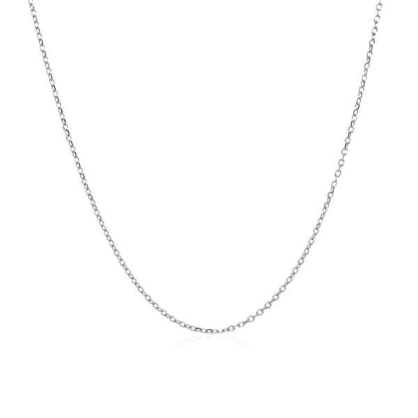 14k White Gold Diamond Cut Cable Link Chain (0.87 mm) - alternate view 2