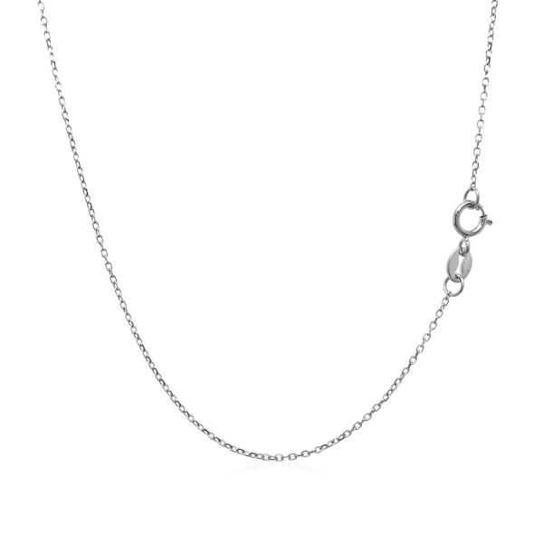 14k White Gold Diamond Cut Cable Link Chain (0.87 mm) - alternate view 3