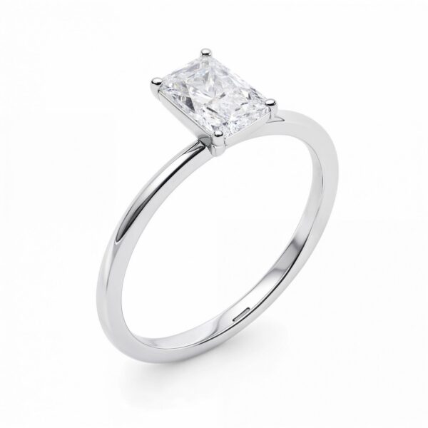 1 Carat Radiant Lab Grown IGI G/VS1 Diamond Solitaire Ring in 10K White Gold - alternate view 2