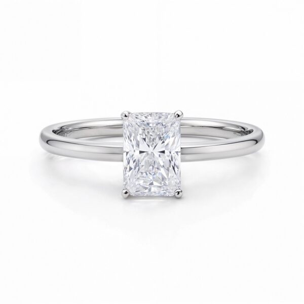 1 Carat Radiant Lab Grown IGI G/VS1 Diamond Solitaire Ring in 10K White Gold - alternate view 3