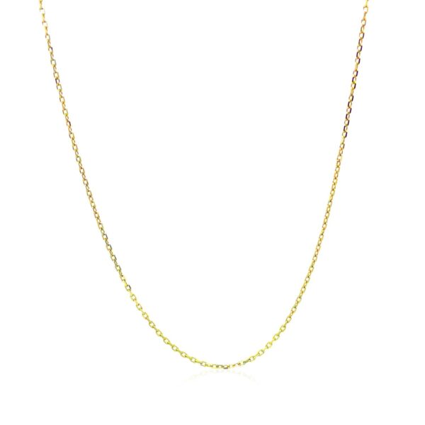 18k Yellow Gold Diamond Cut Cable Link Chain (0.80 mm) - alternate view 2