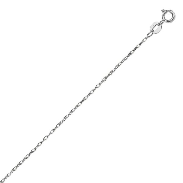 14k White Gold Machine Rope Chain (0.85 mm)