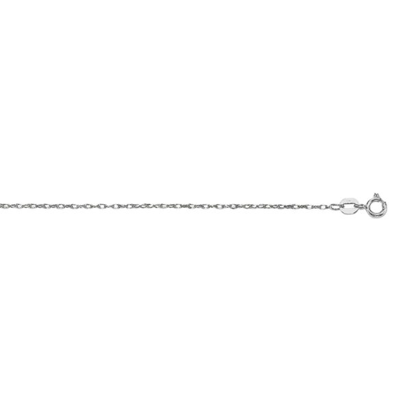 14k White Gold Machine Rope Chain (0.85 mm) - alternate view 2
