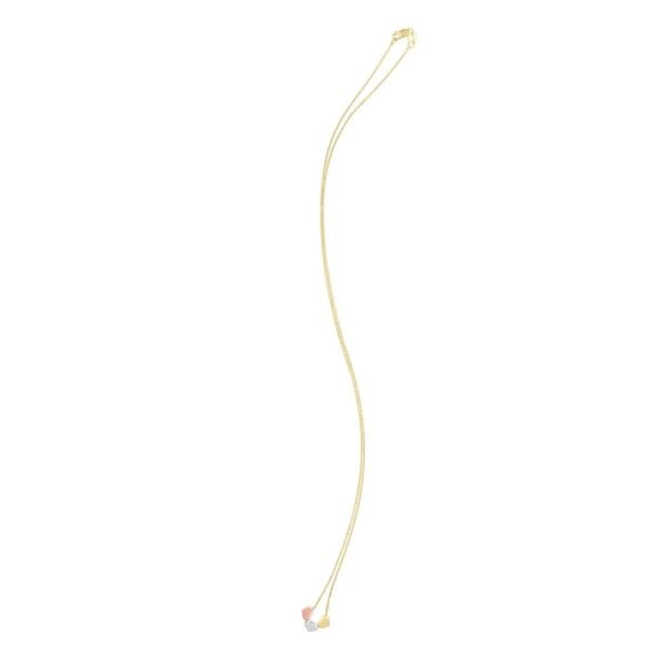 14K Tri Color Gold Triple Heart Necklace - Tri-Color Gold - alternate view 3