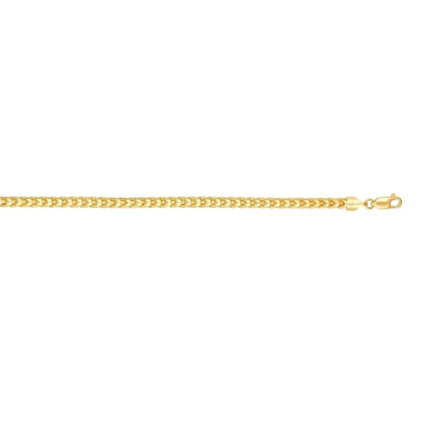 14k Yellow Gold Solid Diamond Cut Round Franco Bracelet (4.60 mm) - alternate view 2