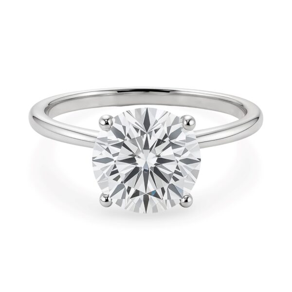 2 Carat Round Lab Grown IGI G/VS1 Diamond Solitaire Ring in 14K White Gold - alternate view 3