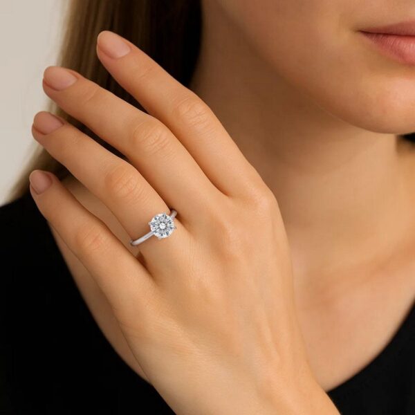 2 Carat Round Lab Grown IGI G/VS1 Diamond Solitaire Ring in 14K White Gold - alternate view 5