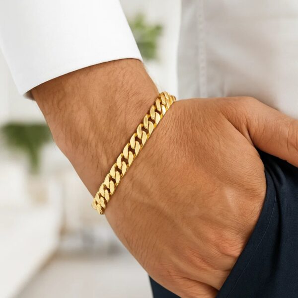14k Yellow Gold High Polish Modern Lite Edge Bracelet (8.00 mm) - alternate view 3