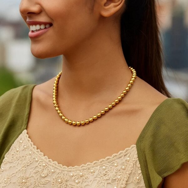 14k Yellow Gold Bead Chain (6mm) - alternate view 5