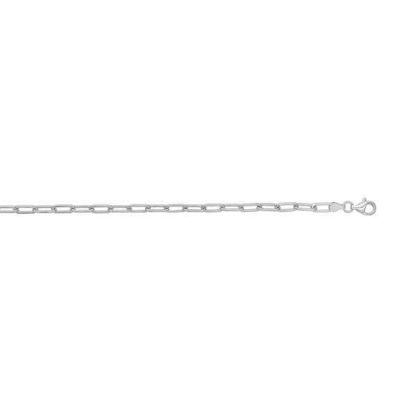 Sterling Silver Rhodium Plated Round Link Paperclip Chain (4.10 mm) - alternate view 4