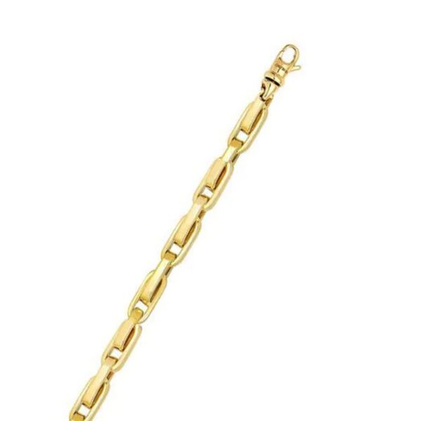 14K Yellow Gold Fancy Oval Box Link Bracelet - alternate view 3
