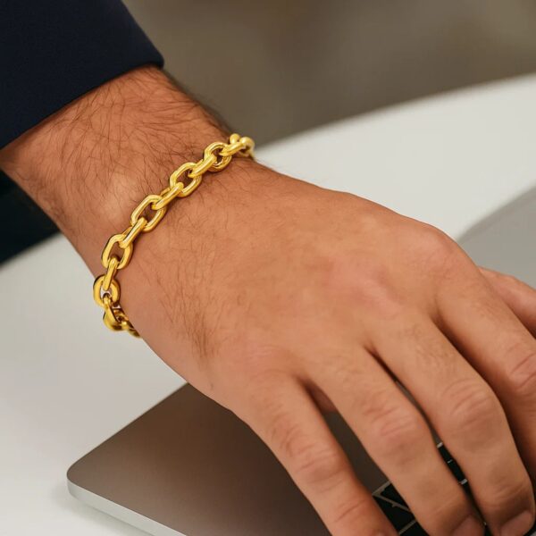 14k Yellow Gold French Cable Chain Bracelet (6.10 mm) - alternate view 5