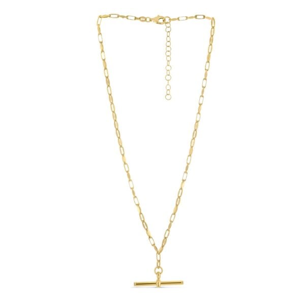 Sterling Silver Gold Plated Toggle Link Necklace - alternate view 2