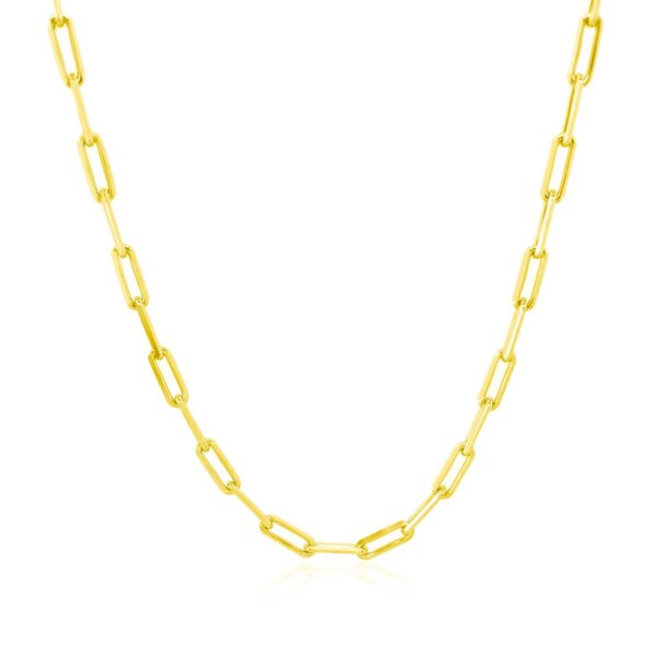 10K Yellow Gold Paperclip Chain (2.50 mm) - alternate view 2