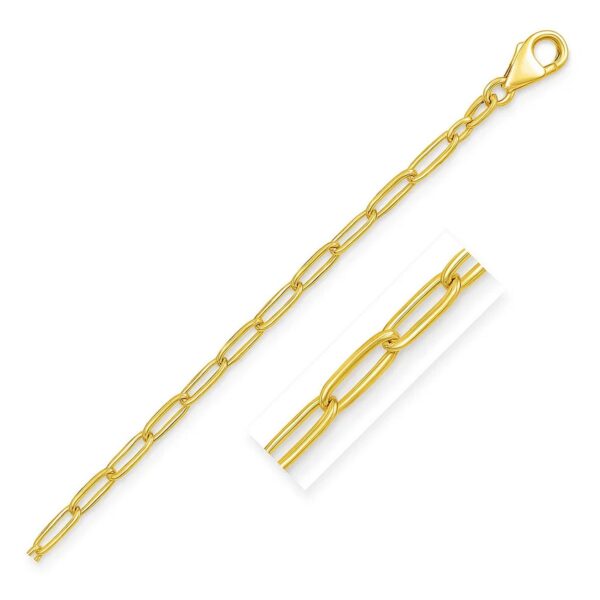 14K Yellow Gold Paperclip Bracelet (4.00 mm)