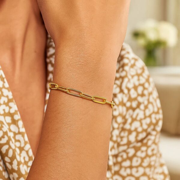 14K Yellow Gold Paperclip Bracelet (4.00 mm) - alternate view 3