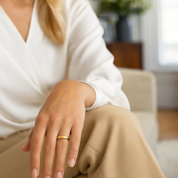 Graduated Dome Ring in 14K Yellow Gold (5.80 mm) - alternate view 4