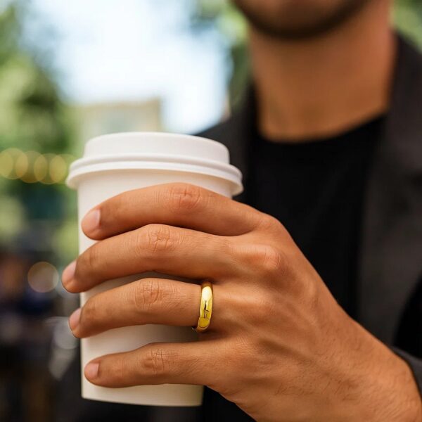 Graduated Dome Ring in 14K Yellow Gold (5.80 mm) - alternate view 5