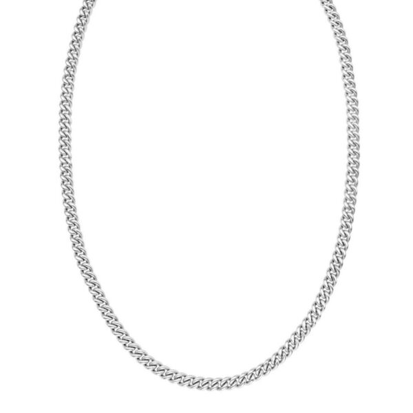 Sterling Silver Rhodium Plated Vintage Puffed Miami Cuban Chain (6.10 mm) - alternate view 2