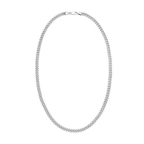 Sterling Silver Rhodium Plated Vintage Puffed Miami Cuban Chain (6.10 mm) - alternate view 3