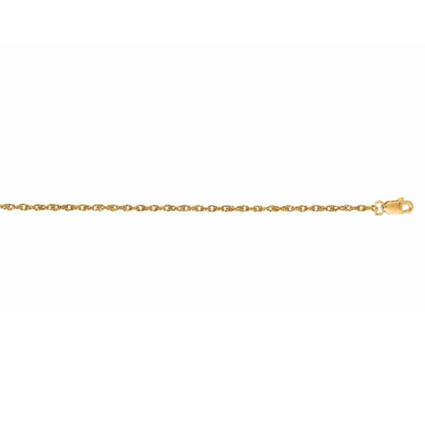 14k Yellow Gold Machine Rope Chain (1.10 mm) - alternate view 2