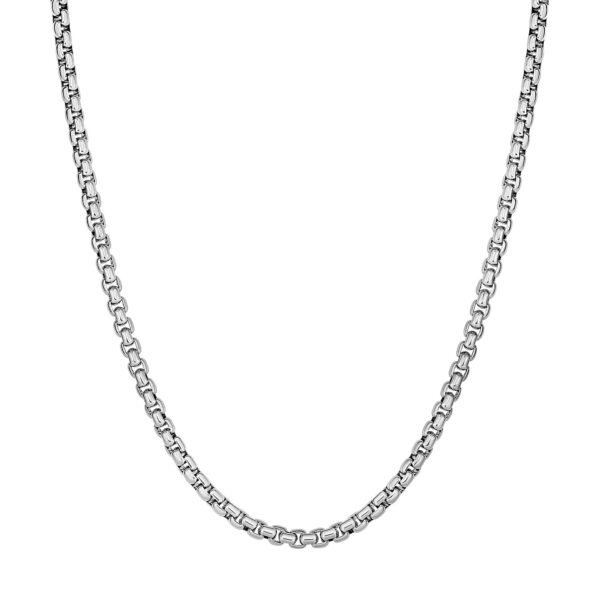 Sterling Silver Rhodium Plated Round Box Chain (3.80 mm) - alternate view 2