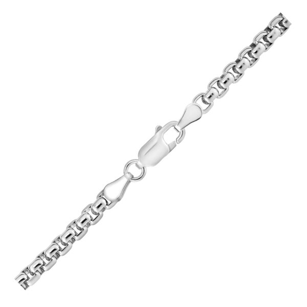 Sterling Silver Rhodium Plated Round Box Chain (3.80 mm) - alternate view 3