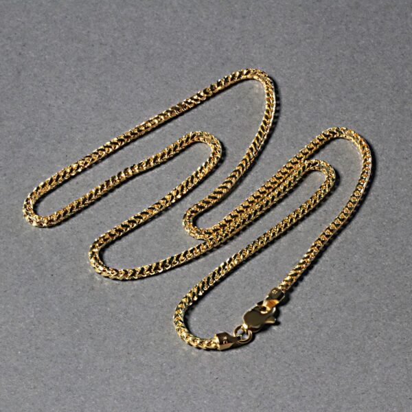 14k Yellow Solid Gold Diamond Cut Round Franco Chain (2.20 mm) - Yellow Gold - alternate view 5