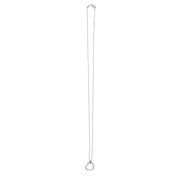 Blue Topez Baguette Heart Necklace in 14K White Gold - alternate view 2