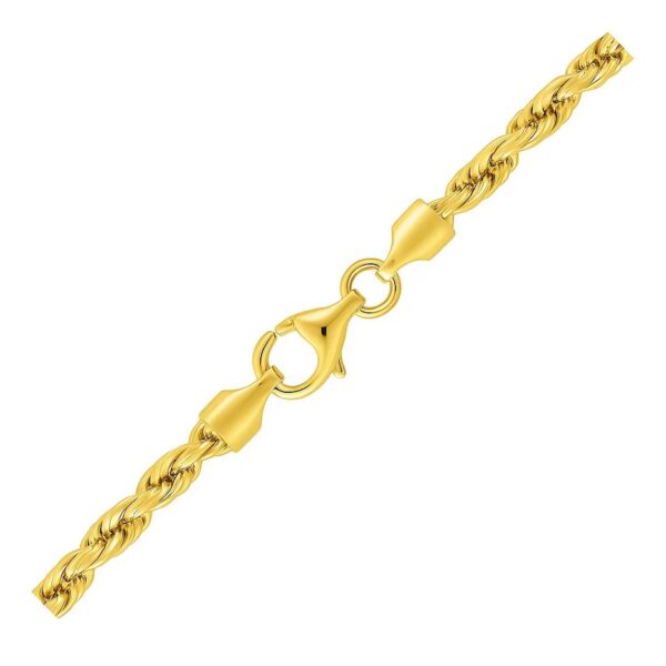 10k Yellow Gold Solid Diamond Cut Rope Bracelet (3.50 mm) - alternate view 2