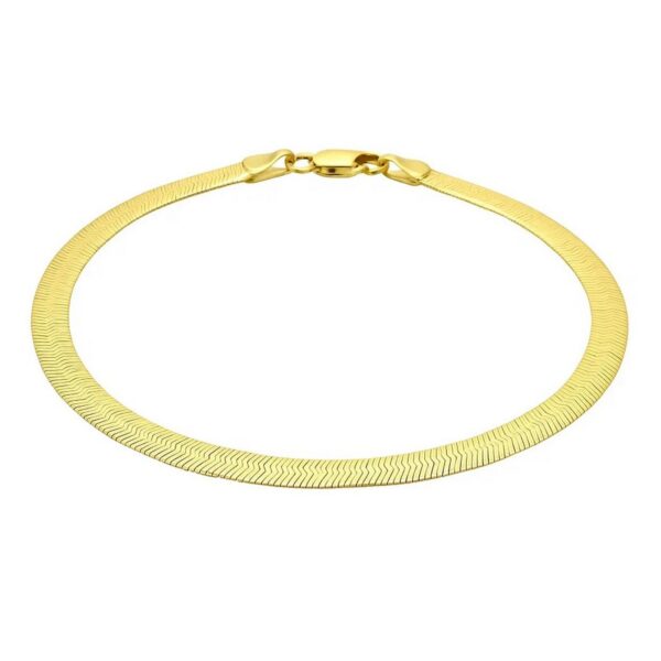 14k Yellow Gold Super Flex Herringbone Bracelet (3.80 mm) - alternate view 2