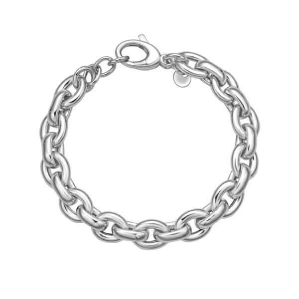 Sterling Silver Rhodium Plated Oval Link Bracelet - alternate view 2