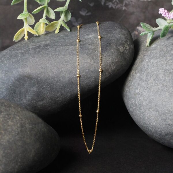 Bead Links Saturn Chain in 14k Yellow Gold (1.80 mm) - alternate view 2